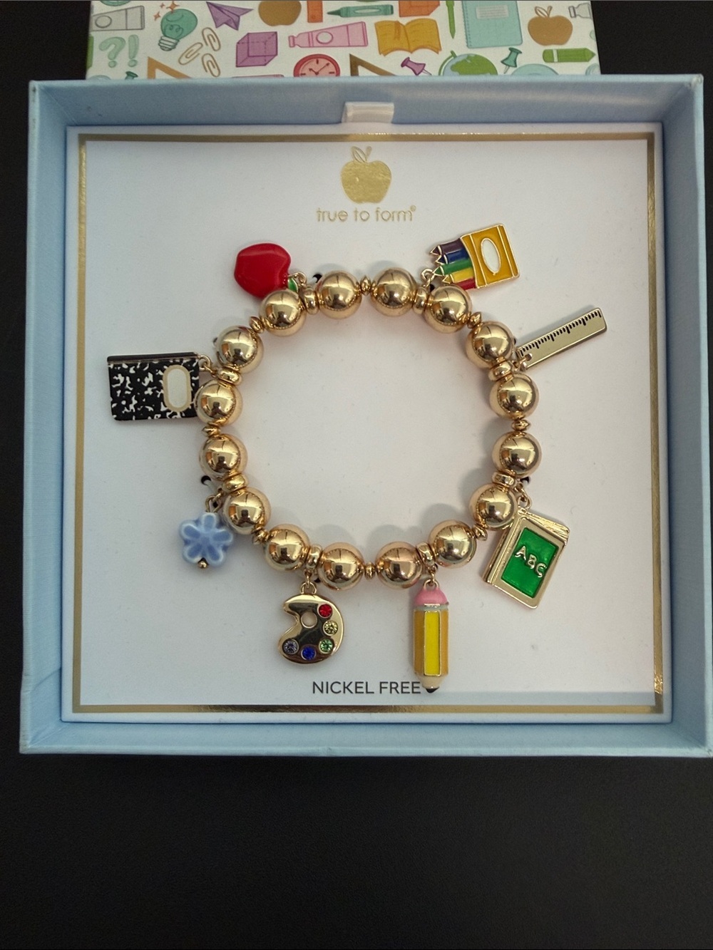 True To Form | School Teacher Whimsical Stretch Charm Bracelet 🎨🍎✏️